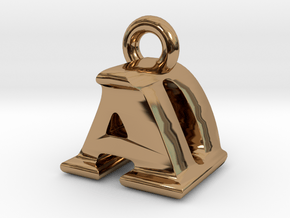 3D Monogram Pendant - ADF1 in Polished Brass