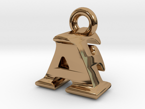 3D Monogram Pendant - AFF1 in Polished Brass