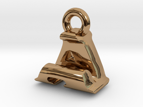 3D Monogram Pendant - AJF1 in Polished Brass