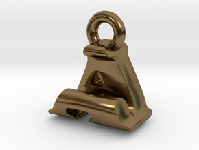 3D Monogram Pendant - AJF1 in Polished Bronze