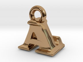 3D Monogram Pendant - ALF1 in Polished Brass