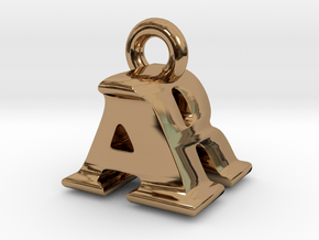 3D Monogram Pendant - ARF1 in Polished Brass