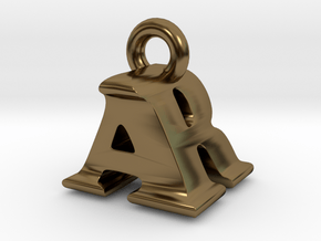3D Monogram Pendant - ARF1 in Polished Bronze