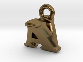 3D Monogram Pendant - AVF1 in Polished Bronze