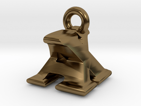 3D Monogram Pendant - AXF1 in Polished Bronze