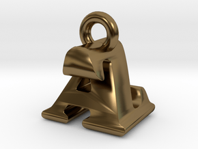 3D Monogram Pendant - AZF1 in Polished Bronze