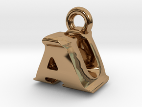 3D Monogram Pendant - AUF1 in Polished Brass