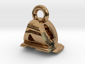 3D Monogram Pendant - AQF1 in Polished Brass
