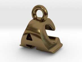 3D Monogram Pendant - ACF1 in Polished Bronze