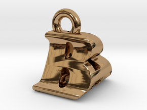 3D Monogram Pendant - BAF1 in Polished Brass