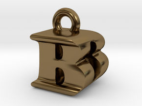 3D Monogram Pendant - BDF1 in Polished Bronze