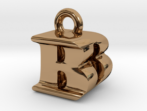 3D Monogram Pendant - BDF1 in Polished Brass