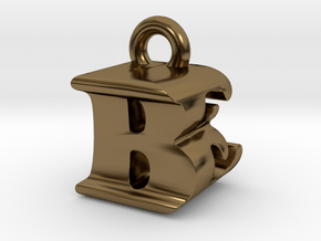 3D Monogram Pendant - BEF1 in Polished Bronze