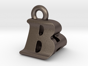 3D Monogram Pendant - BAF1 in Polished Bronzed Silver Steel