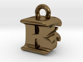 3D Monogram Pendant - BFF1 in Polished Bronze