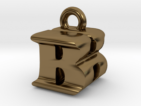 3D Monogram Pendant - BHF1 in Polished Bronze