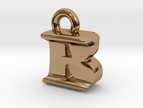 3D Monogram Pendant - BIF1 in Polished Brass