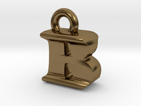3D Monogram Pendant - BIF1 in Polished Bronze