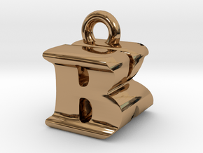 3D Monogram Pendant - BKF1 in Polished Brass