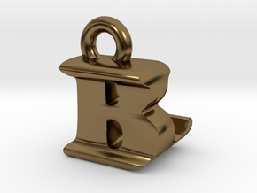 3D Monogram Pendant - BLF1 in Polished Bronze