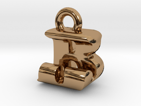 3D Monogram Pendant - BJF1 in Polished Brass