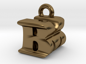3D Monogram Pendant - BMF1 in Polished Bronze