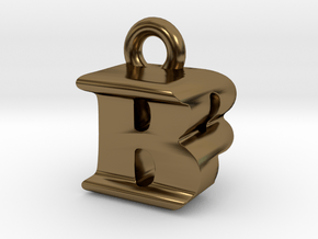 3D Monogram Pendant - BPF1 in Polished Bronze