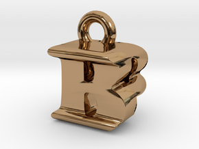 3D Monogram Pendant - BPF1 in Polished Brass