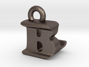 3D Monogram Pendant - BLF1 in Polished Bronzed Silver Steel