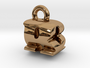 3D Monogram Pendant - BQF1 in Polished Brass