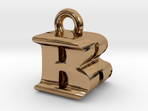 3D Monogram Pendant - BRF1 in Polished Brass