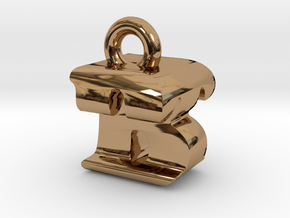 3D Monogram Pendant - BTF1 in Polished Brass