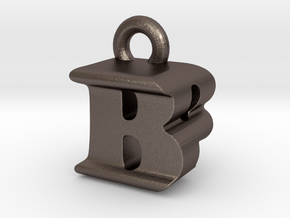3D Monogram Pendant - BPF1 in Polished Bronzed Silver Steel