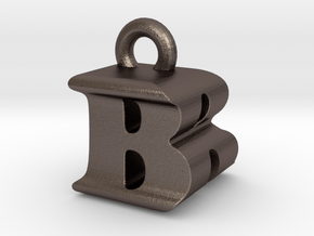 3D Monogram Pendant - BRF1 in Polished Bronzed Silver Steel