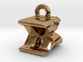 3D Monogram Pendant - BXF1 in Polished Brass