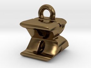 3D Monogram Pendant - BXF1 in Polished Bronze