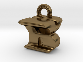 3D Monogram Pendant - BYF1 in Polished Bronze