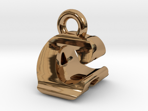 3D Monogram Pendant - CAF1 in Polished Brass