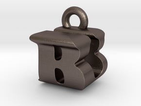 3D Monogram Pendant - BUF1 in Polished Bronzed Silver Steel