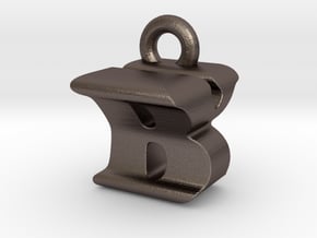 3D Monogram Pendant - BYF1 in Polished Bronzed Silver Steel