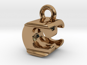 3D Monogram Pendant - CEF1 in Polished Brass