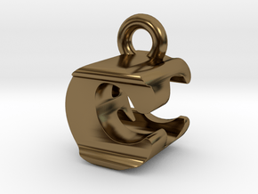 3D Monogram Pendant - CEF1 in Polished Bronze
