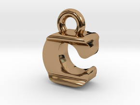 3D Monogram Pendant - CIF1 in Polished Brass