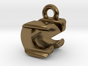 3D Monogram Pendant - CNF1 in Polished Bronze