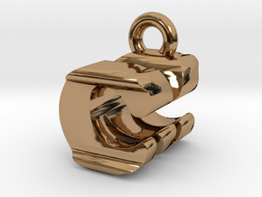 3D Monogram Pendant - CMF1 in Polished Brass