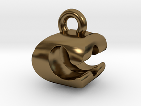 3D Monogram Pendant - COF1 in Polished Bronze