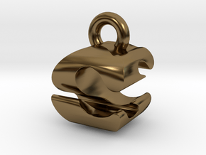 3D Monogram Pendant - CSF1 in Polished Bronze
