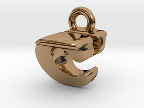 3D Monogram Pendant - CVF1 in Polished Brass
