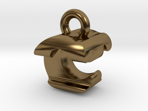 3D Monogram Pendant - CTF1 in Polished Bronze