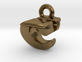3D Monogram Pendant - CVF1 in Polished Bronze